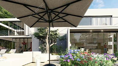 Big contemporary villa animation