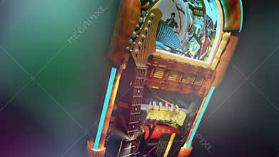 Jukebox and guitar