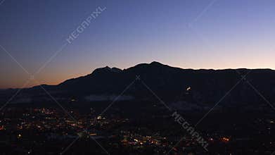 Boulder colorado during sunset from a drone view