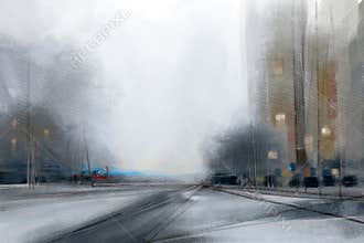 Landscape. Modern painting