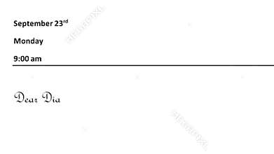 Typing New Diary Entry in Cursive Handwriting. Type Personal Organizer Journal Note. Dear Diary