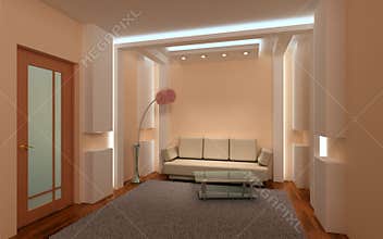 3D interior lounge.
