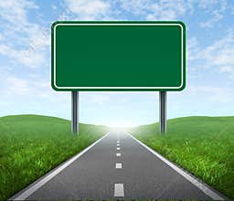 Road with highway sign