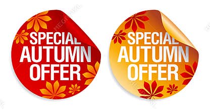 Autumn offer stickers.