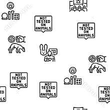 Cruelty Free Animals Vector Seamless Pattern