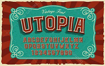 A bold sans-serif font in vintage style