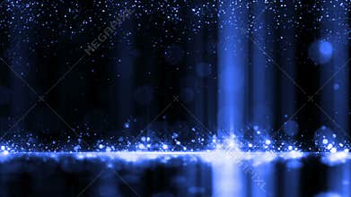 Blue Light Glow Particle Glitter Luxury Awards night Background.