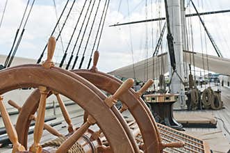 Wheel of large sailing ship