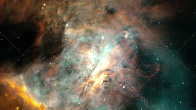 Space Flight to The Great Orion Nebula.