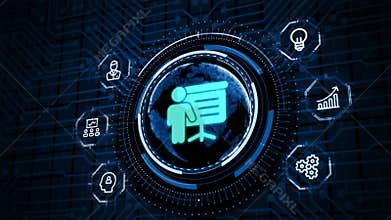 Business, Technology, Internet and network concept. Webinar e-learning. Training concept