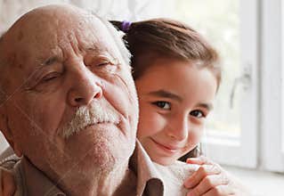 Grandfather and granddaughter