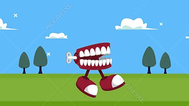 joke denture walking in the camp