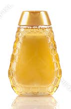 Honey in plastic bottle