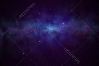 cosmic nebula and glowing star constellation