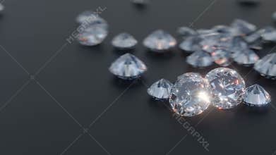 Diamonds fall with light Effects