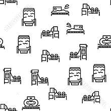 Paper Production Plant Vector Seamless Pattern