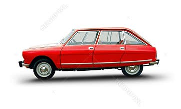 French Vintage car Red Citroen Ami 8 Estate