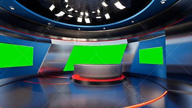 3D Virtual News Studio Background