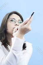Business woman explaining a problem