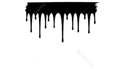 Paint brush stroke with dripping ink