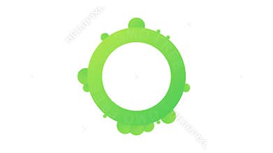 Green colored GMO free emblems, badge, logo, icon. Motion graphics.