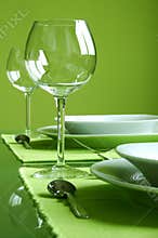 Attractive green table setting