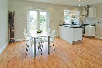 Dining room and kitchen