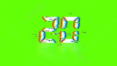 Number Glitch Effect Style for Countdown. digital clock on futuristic technology.