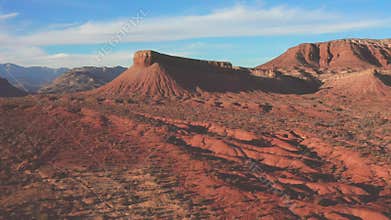 Beautiful aerial view of the rocky landscape of Zion Canyon National Park, Southwest Utah, USA