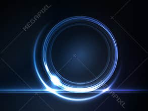 Blue glowing round frame for your text