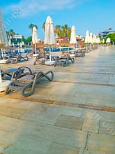 Belek, Antalya, Turkey - May 11, 2021: Bellis Deluxe Hotel in the summer morning