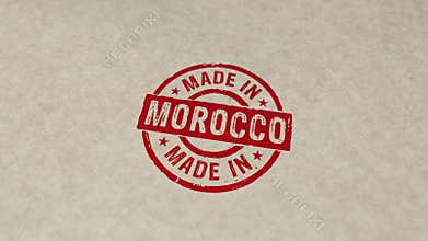 Made in Morocco stamp and stamping animation