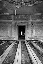 Mysterious old house black and white