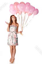 Woman with balloons