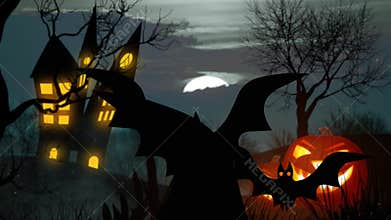 Halloween pumpkin bat creepy fear scare