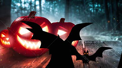 Halloween pumpkin bat creepy fear scare