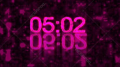 Cool neon colored countdown animation on a cool colorful background.
