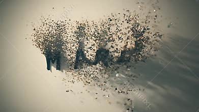 The word \"MARIA\" is formed from black letters on a white wall. Golden confetti falls around the letters, adding a festive and ce