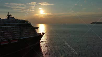 Cruise ship during sunset