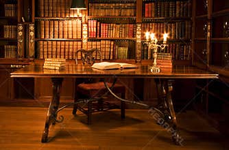 Reading room in old library.