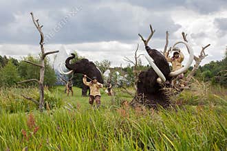 Cavemen hunt