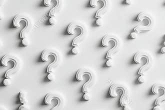 The concept of quiz and trivia with realistic isolated paper questions seamless pattern for invitation decoration.