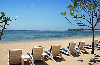Bali - Nusa Dua Beach Chairs in the daytime