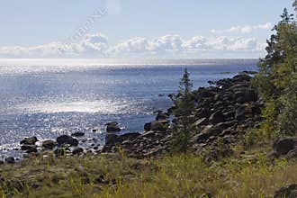 Summer landscape of Lake Ladoga from Valaam Island