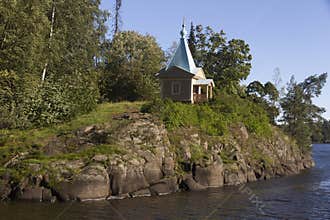 Pokrovskaya Chapel of Valaam Monastery, view from the water