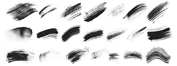 The set is made up of wavy horizontal lines. This is a set of markers drawn line borders and doodle design elements