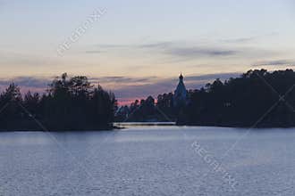 View of the Nikolsky Skete of Valaam Monastery from the monastery bay