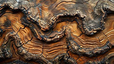 Beautiful close-up of intricate wood grain patterns showcasing natural art in warm tones
