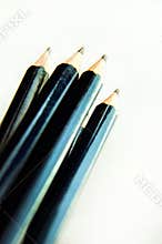 Pencils on a white background