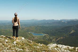Girl overview landscapes